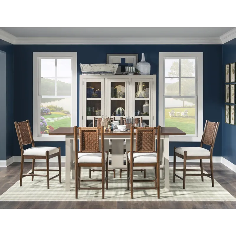 Lake House Woven Back Counter Height Chair