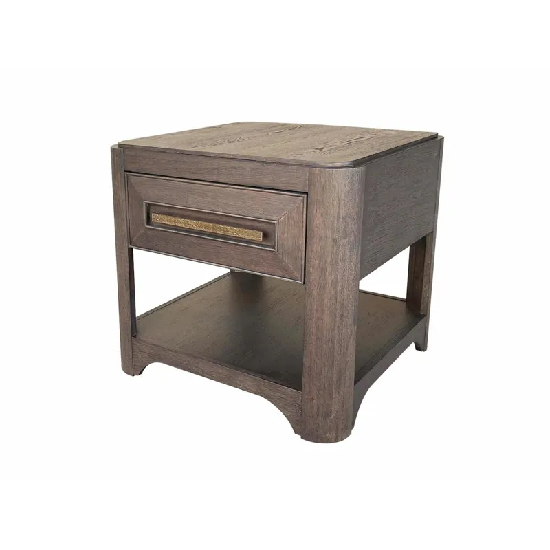 Lancia Square End Table With Wood Top