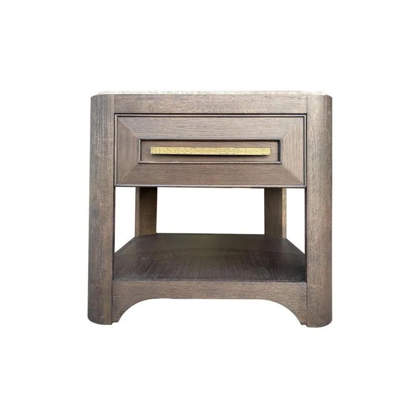 Lancia Square End Table With Stone Top