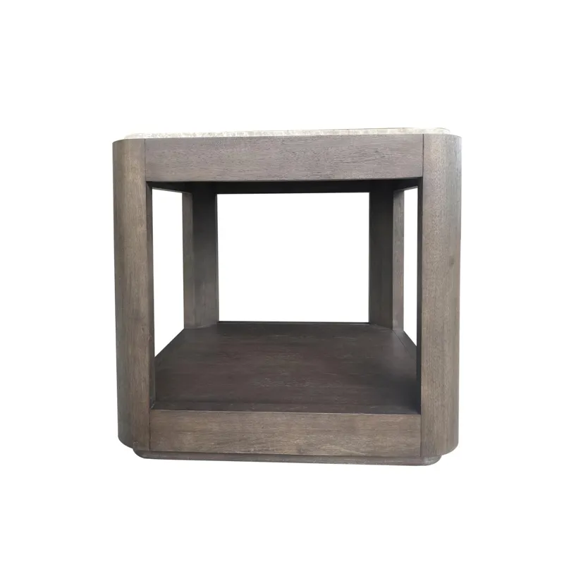 Lancia Rectangle End Table With Stone Top