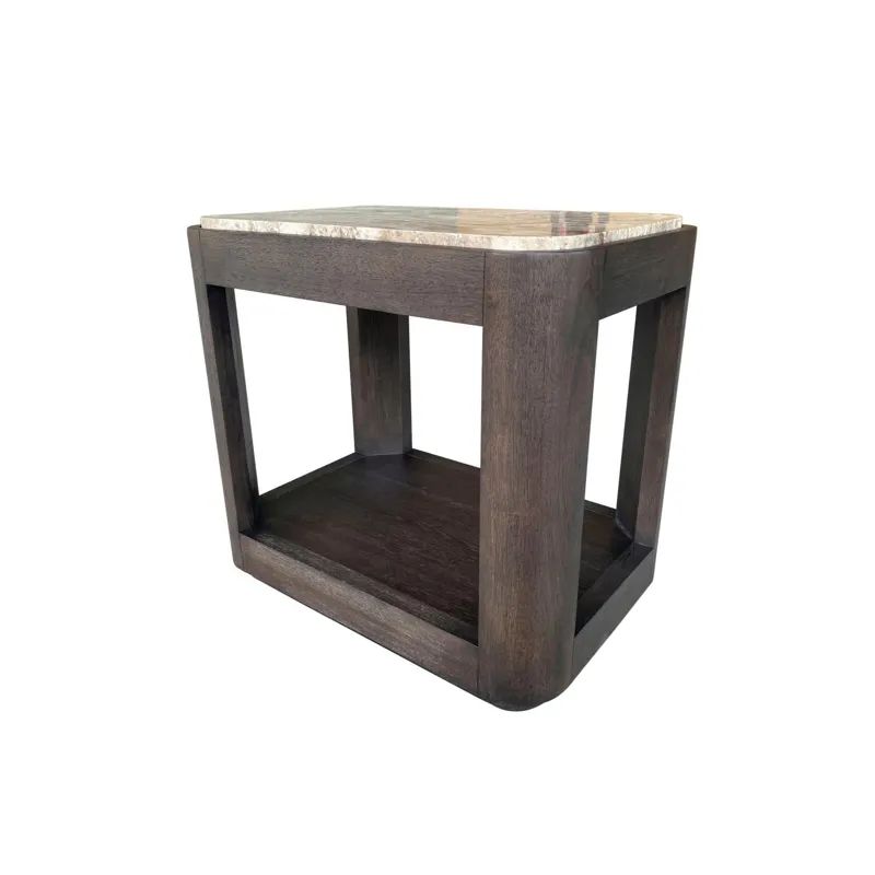 Lancia Chairside Table With Stone Top