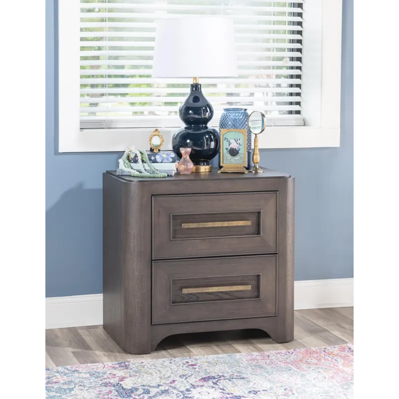 Lancia 2 Drawer Nightstand With Wood Top
