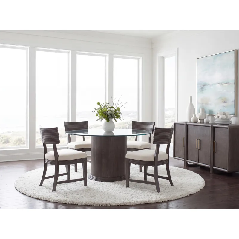 Maren Complete Round Glass Top Dining Table