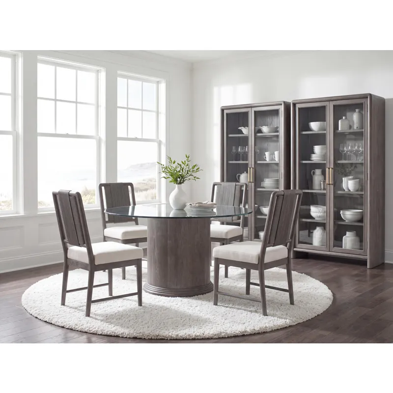 Maren Complete Round Glass Top Dining Table