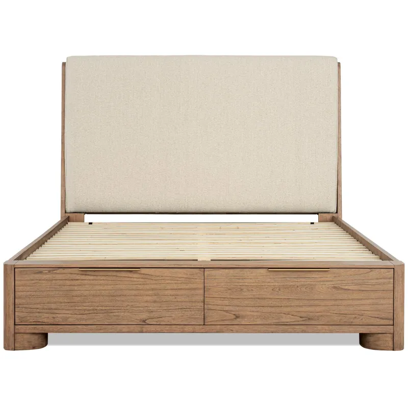 Alden Complete Upholstered Shelter Bed W.storage Footboard