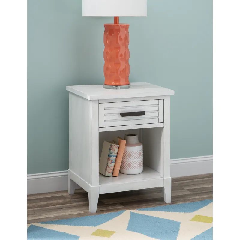 Edgewater Sand Dollar Leg Night Stand White Finish