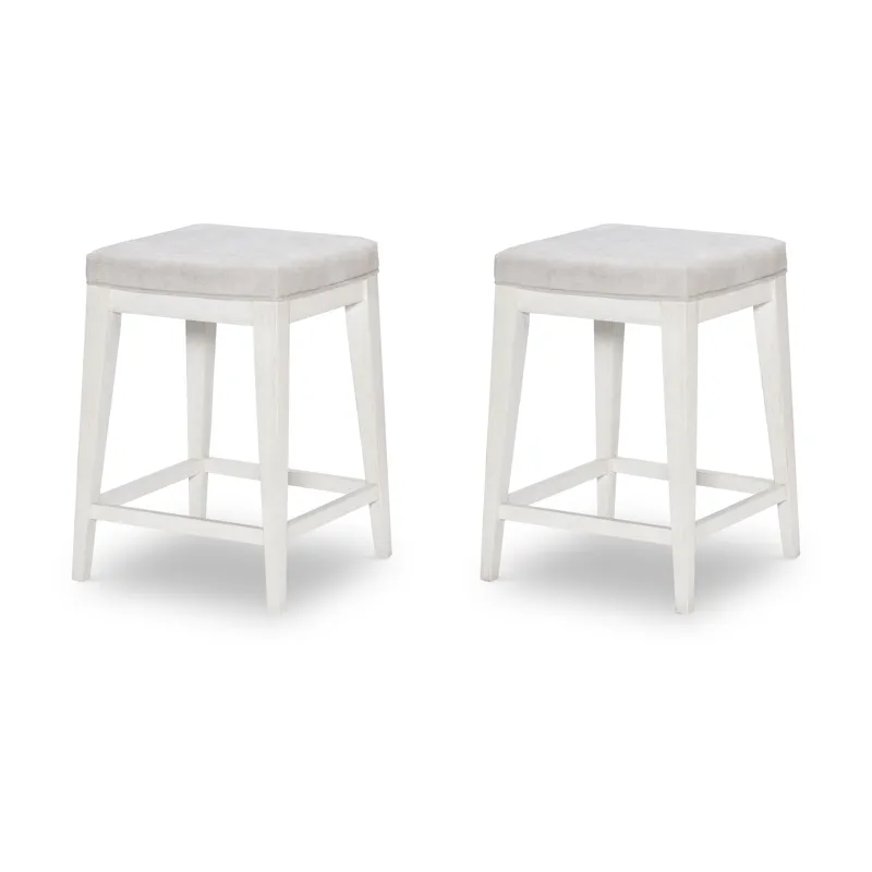 Edgewater Sand Dollar Uph Stool White Finish