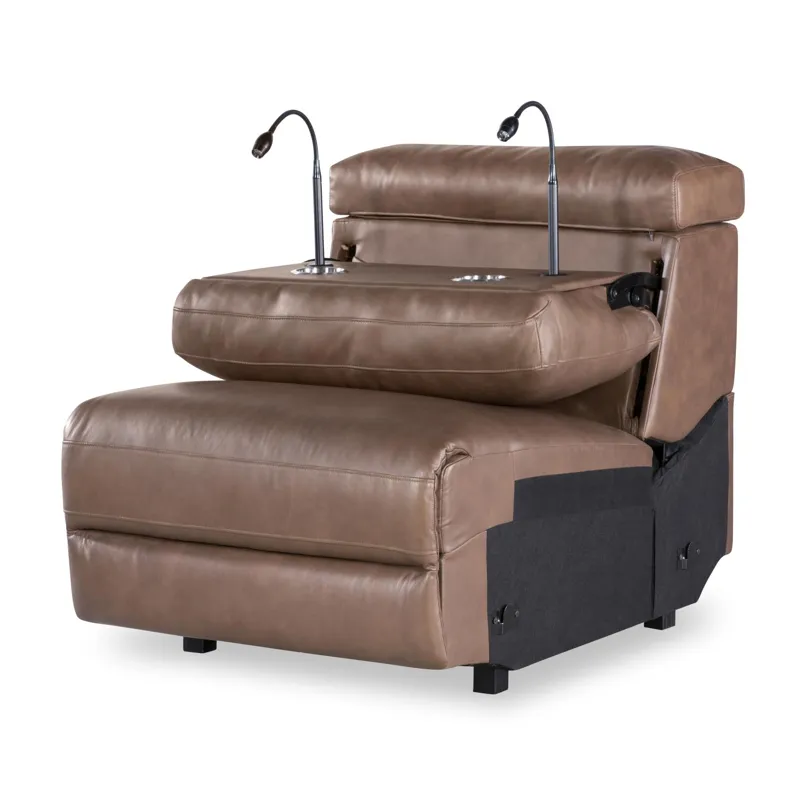 Solana Armless Chair W Ddt, Silver Cupholders, Power Grommets W Snake Lights, Storage Pocket