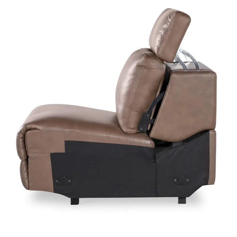 Solana Armless Chair W Ddt, Silver Cupholders, Power Grommets W Snake Lights, Storage Pocket