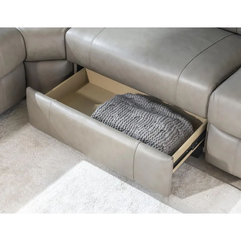 Luna Verona Fossil Armless Chair With Storage Drawer And Manual Ratchet