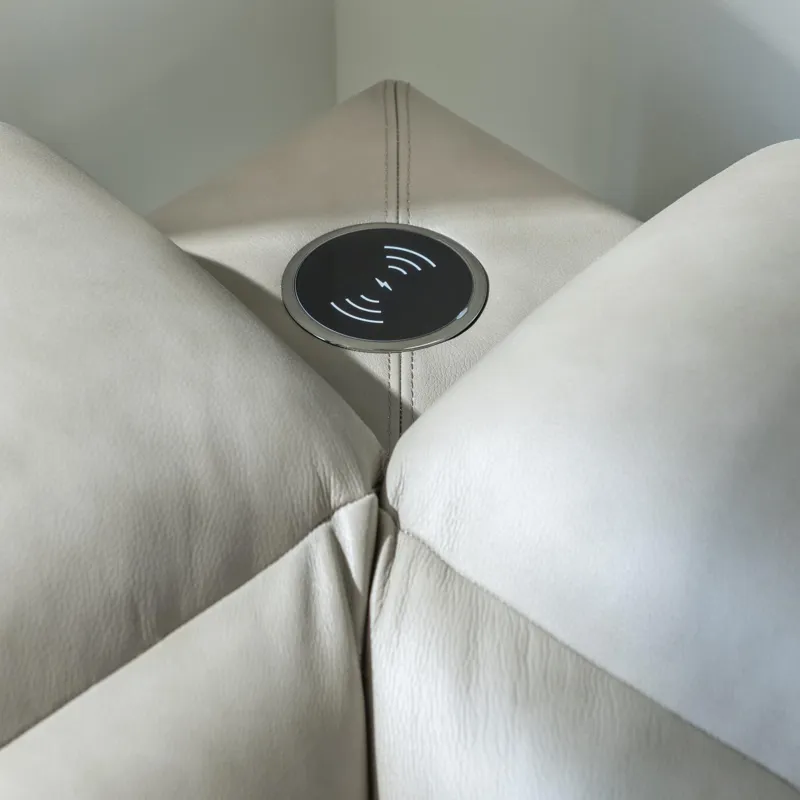 Luna Verona Fossil Wedge With Two 20\" Pillows And Wireless Corner Charging