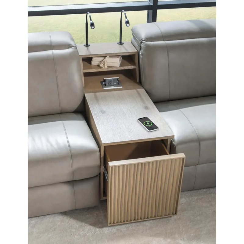 Luna Verona Fossil Fluted Wood Bookcase With Standard Features Not Shown