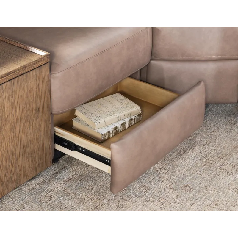 Fen Positano Fumo P1 LAF Glider Loveseat With Console, And One 18\" Pillow