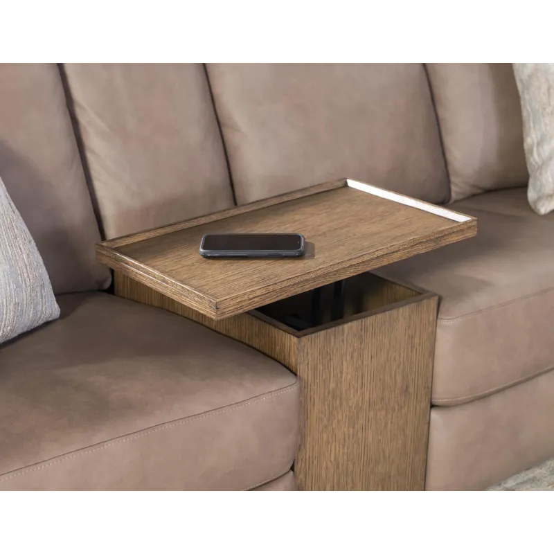 Fen Positano Fumo P1 LAF Glider Loveseat With Console, And One 18\" Pillow