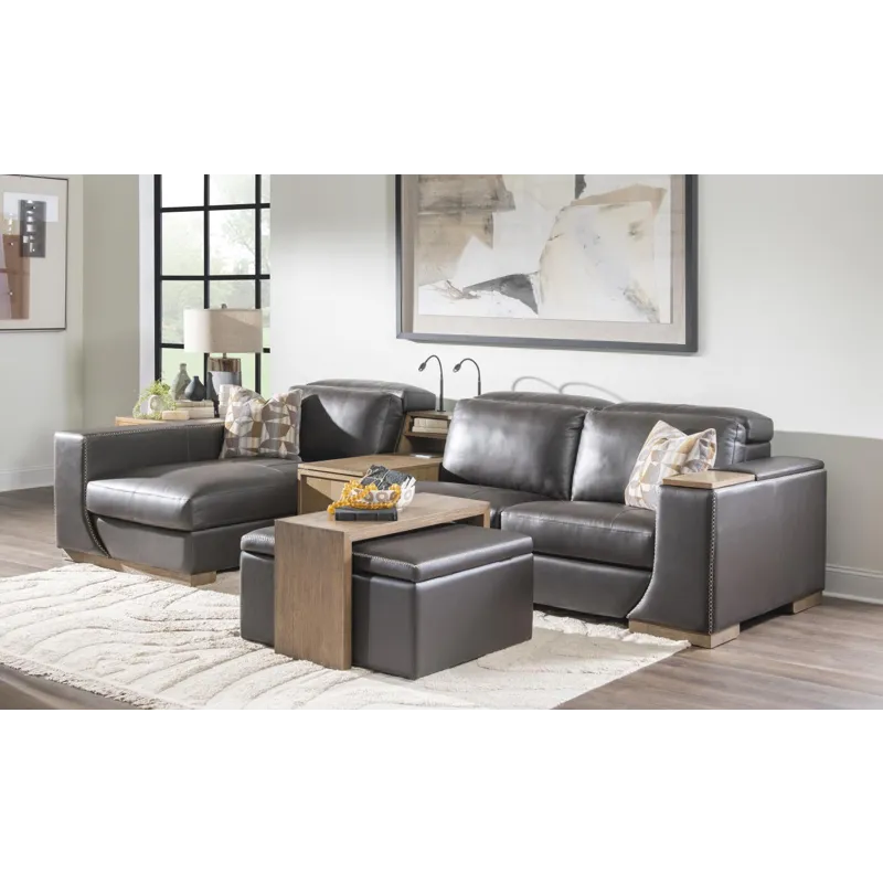 Sierra Verona Coffee LAF P2 Recliner With Storage Arm, Wood Swivel Top, Power Grommet, Ipad Holder, 