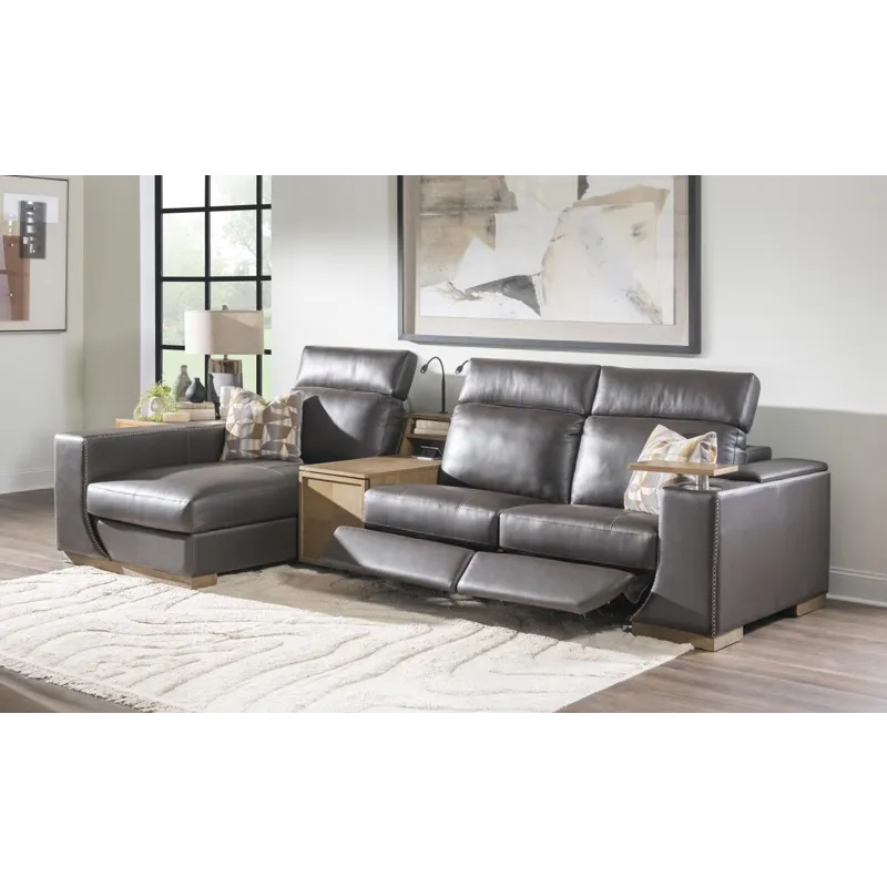 Sierra Verona Coffee LAF P2 Recliner With Storage Arm, Wood Swivel Top, Power Grommet, Ipad Holder, 