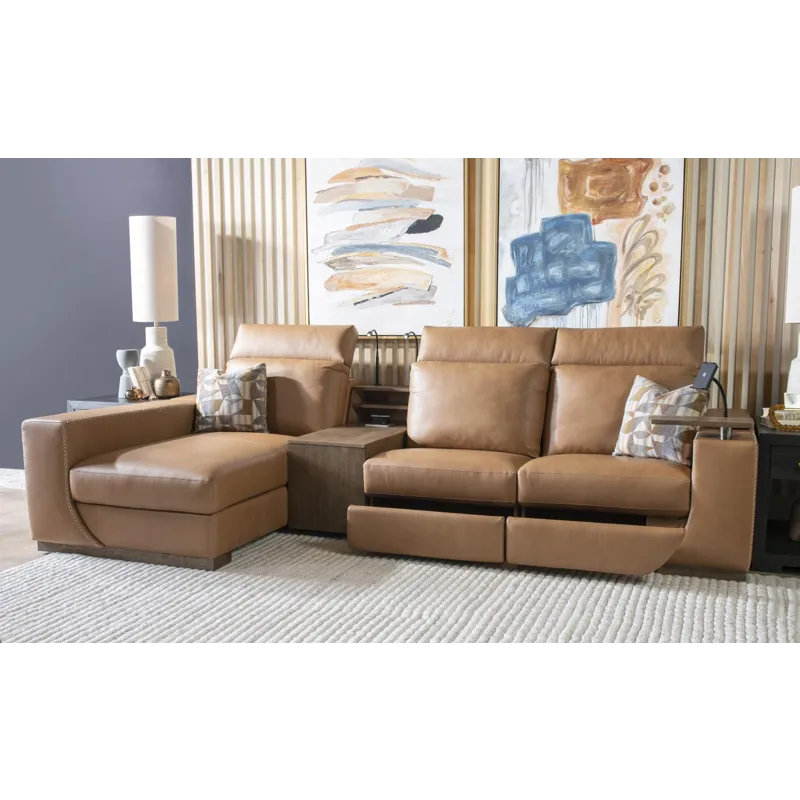 Sierra Verona Butternut LAF Lift Top Storage Chaise With Back Arm Storage, Power Grommet, Reading Li