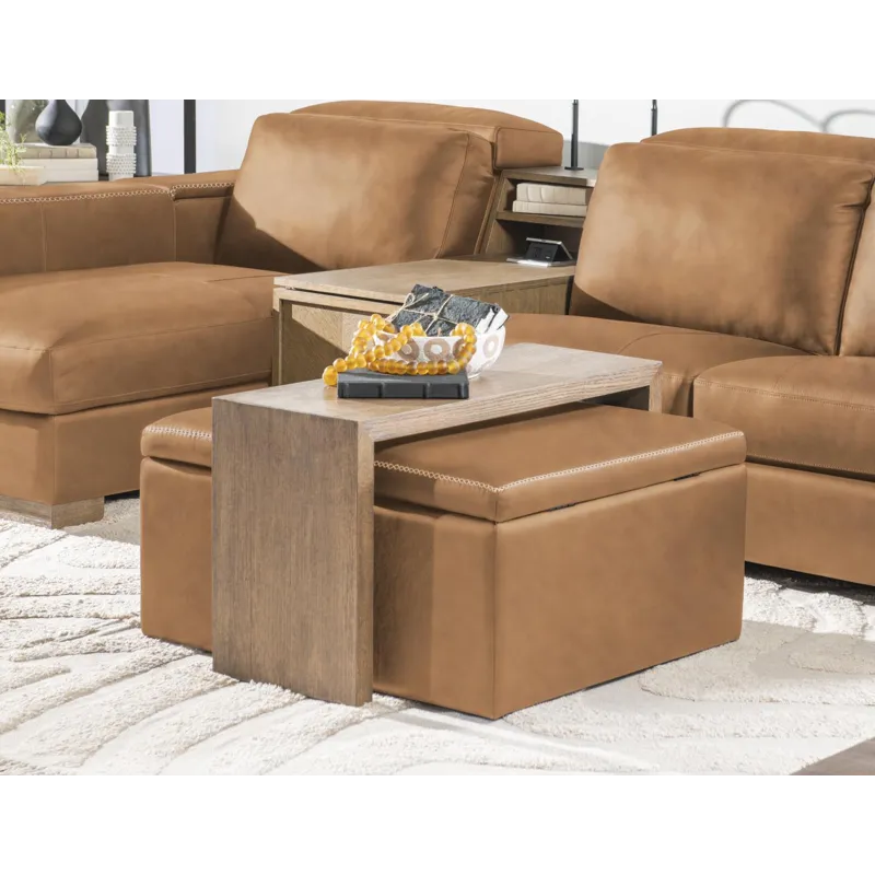 Sierra Verona Butternut Square Storage Ottoman With Wood Top Overlay