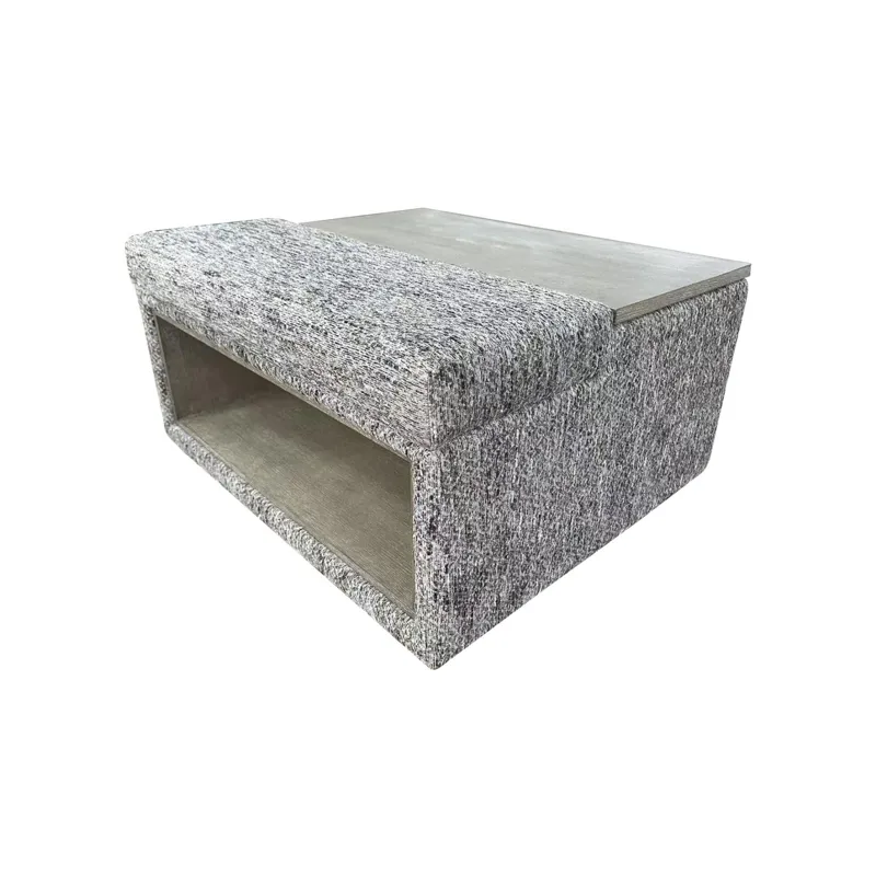 Rory Verona Indigo Ottoman W/Pop Up Tray And Storage