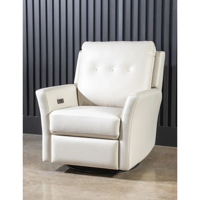 Recliners And Accents P1 Swivel Glider Tufted Back Shown In Ravello Creampuff)