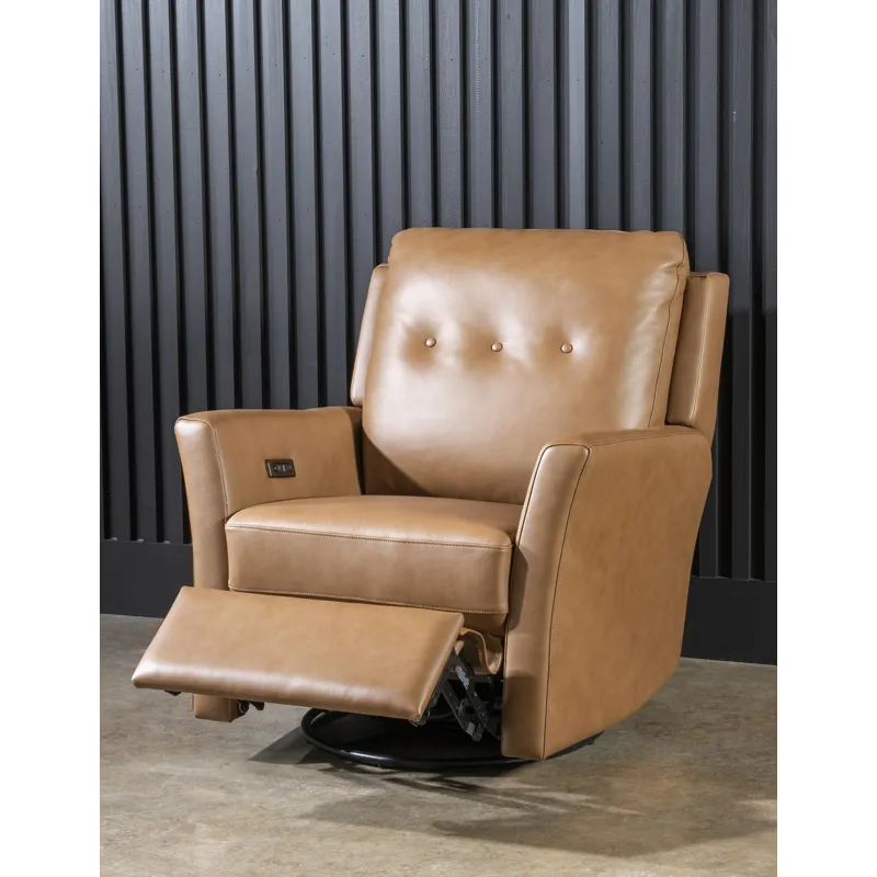 Recliners And Accents P1 Swivel Glider Tufted Back Shown In Verona Butternut