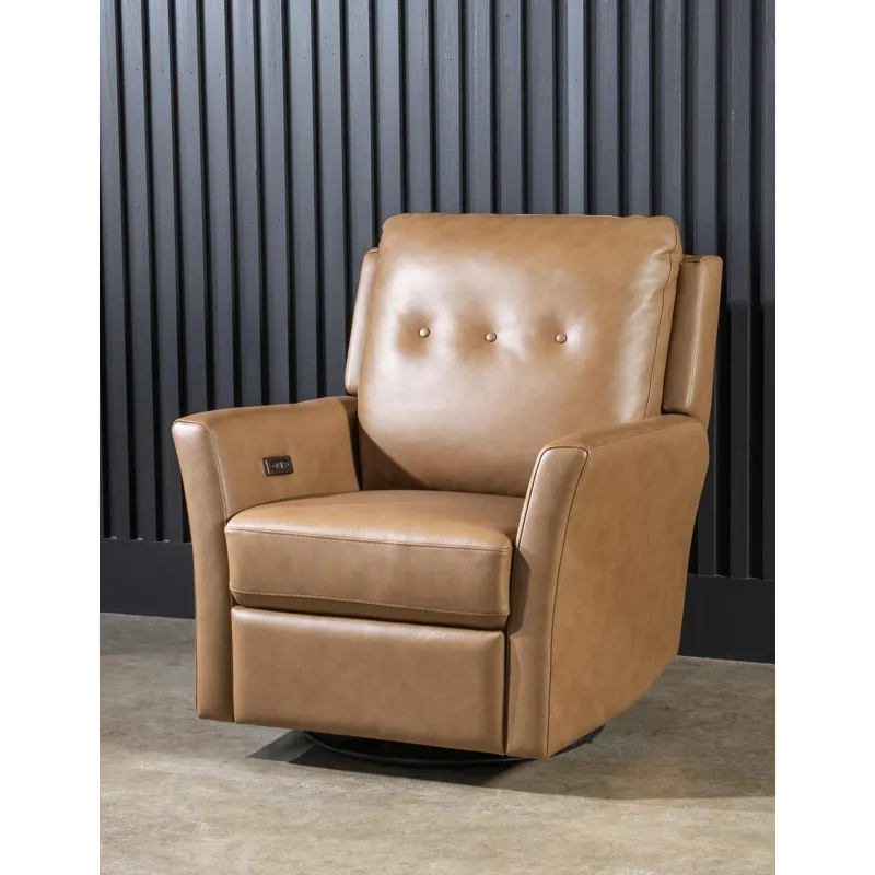 Recliners And Accents P1 Swivel Glider Tufted Back Shown In Verona Butternut