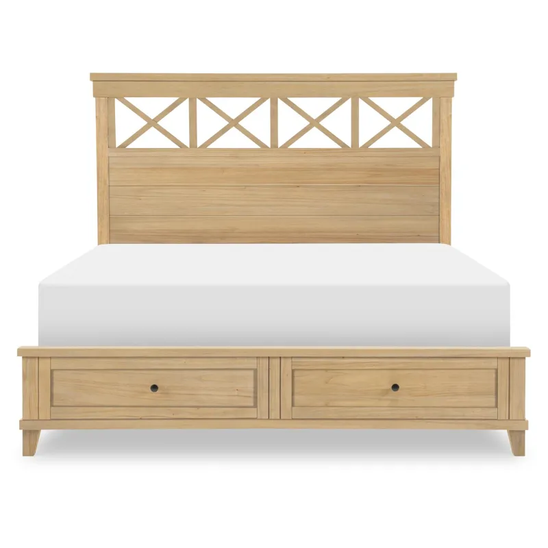 XXX\'s and OOO\'s Complete Panel Bed W Storage Footboard - Queen