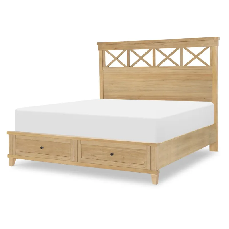 XXX\'s and OOO\'s Complete Panel Bed W Storage Footboard - Queen