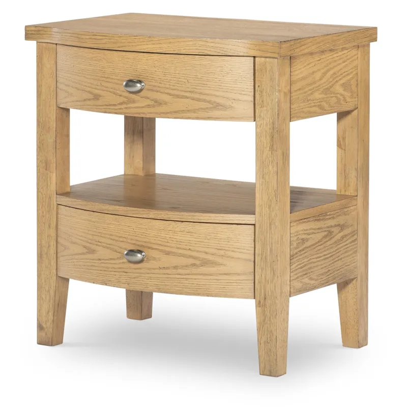 Today's Traditions Open Nightstand 2 Drawer Natural Hickory