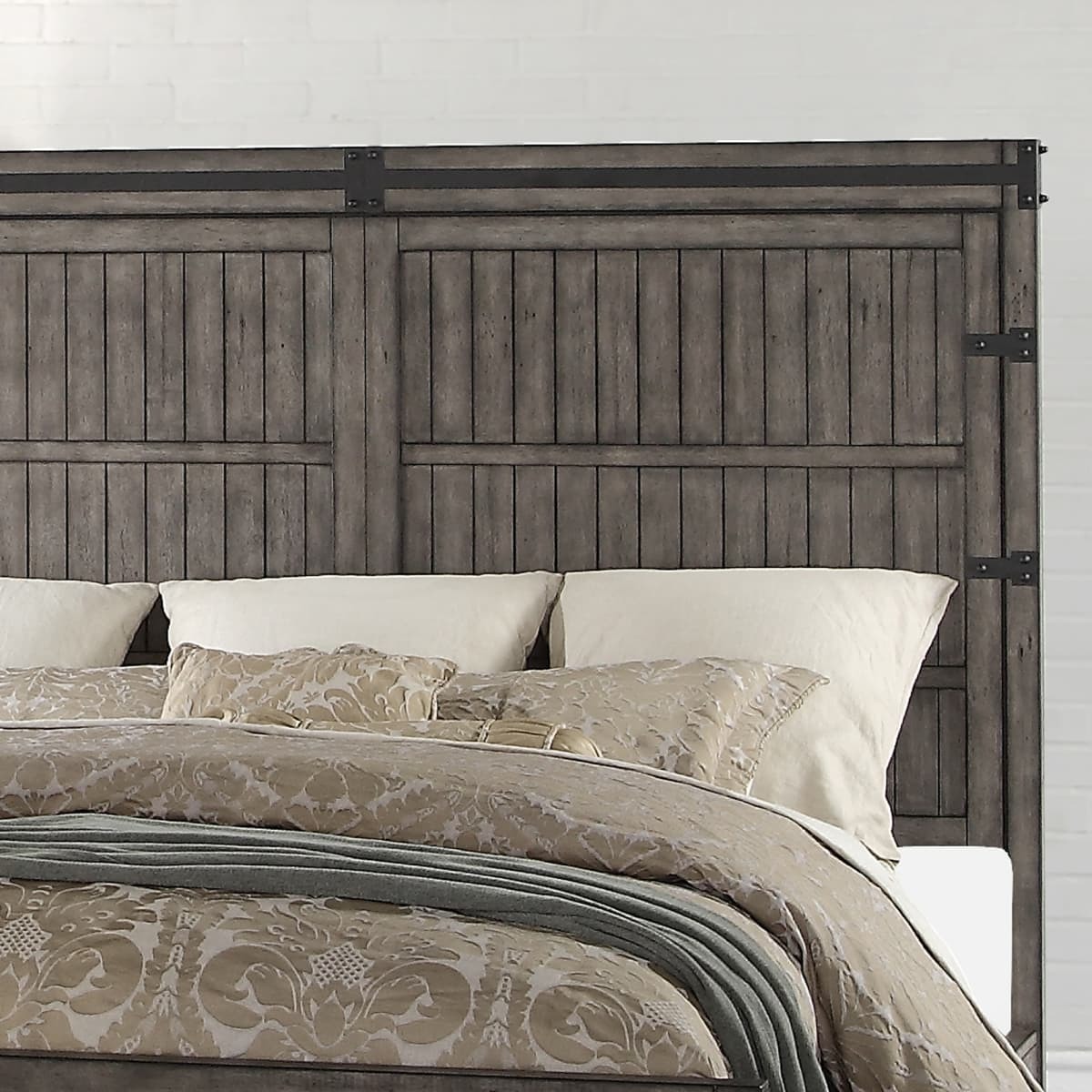 King Headboard, Grey NIS421799636 at FurnitureLand