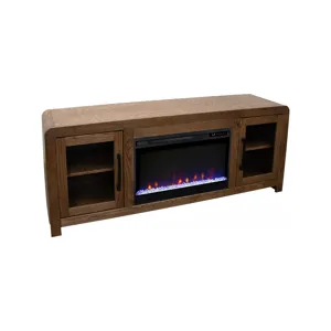 Haven 65" Fireplace TV Stand with Glass Doors