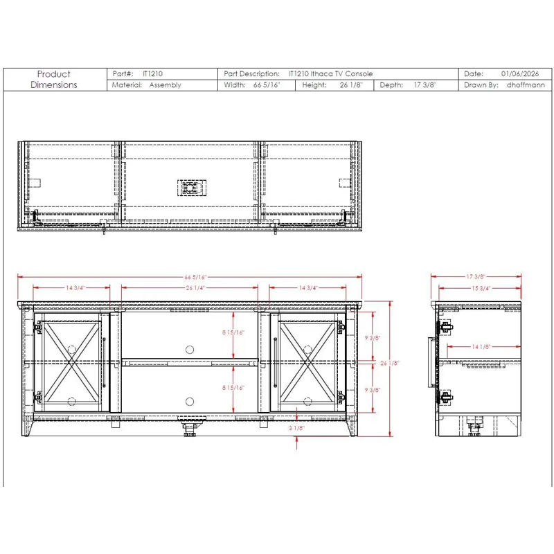 Ithaca 66" TV Console