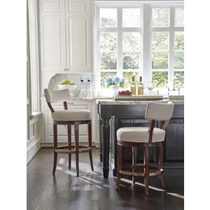 Rendezvous Giles Upholstered Swivel Bar Stool