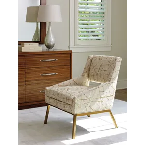 Featured Upholstery Amani Chair With Bright Brass