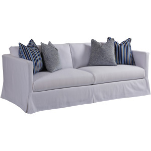 Marina Slipcover Apartment Sofa in White