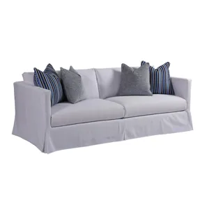Marina Slipcover Apartment Sofa in White
