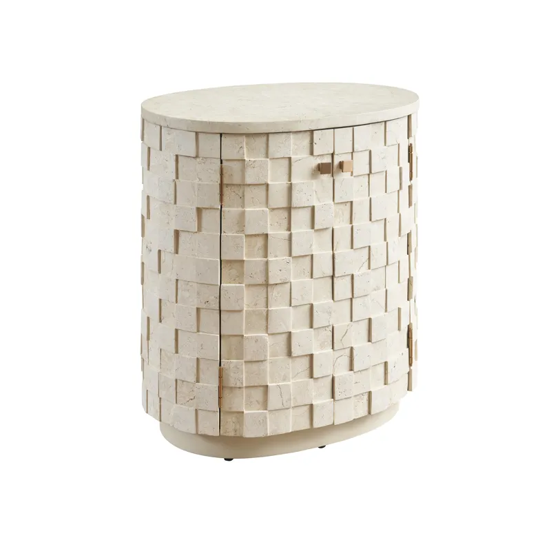 Rendezvous Albion Stone Oval Nightstand