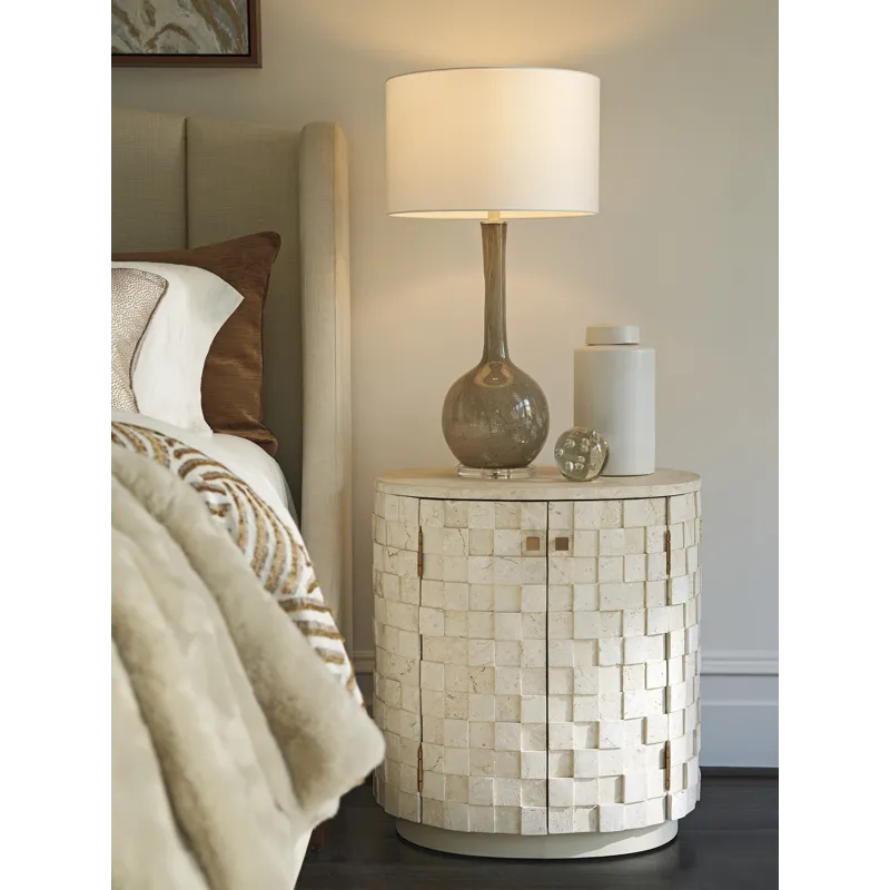Rendezvous Albion Stone Oval Nightstand