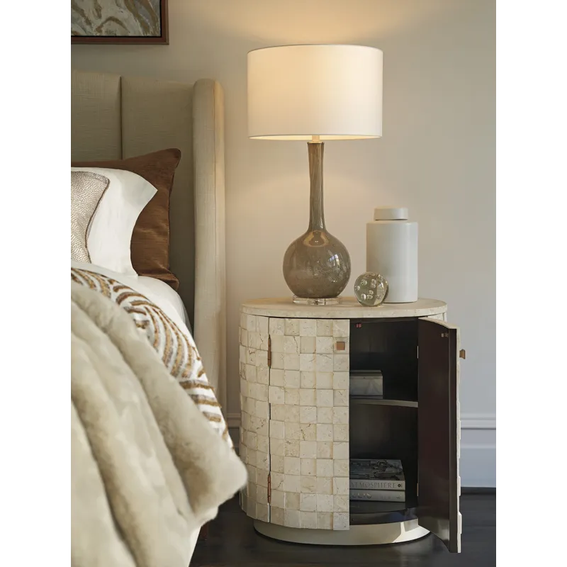 Rendezvous Albion Stone Oval Nightstand