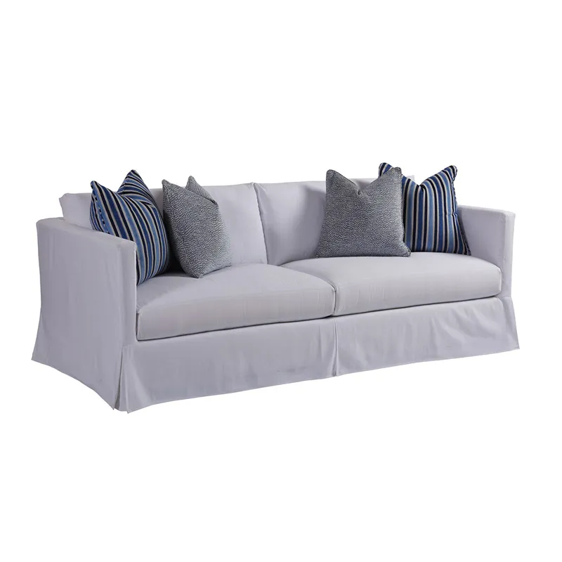 Marina Slipcover Apartment Sofa in White