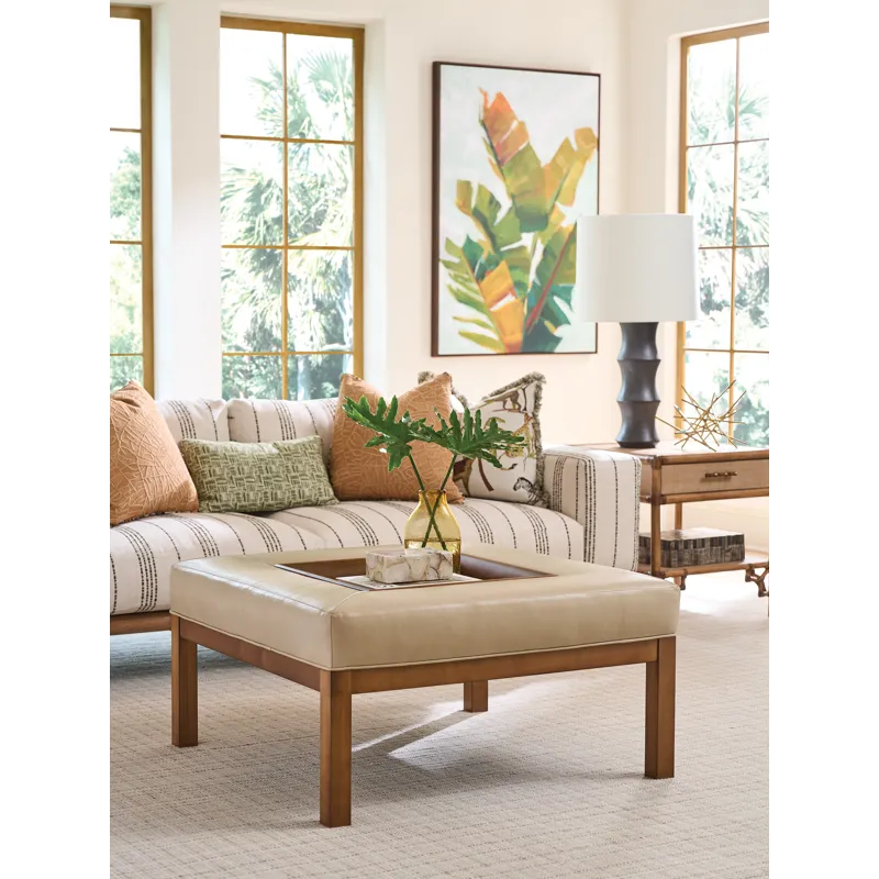 Lexington Leather Crandon Park Leather Ottoman