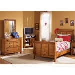 Twin Sleigh Bed, Dresser & Mirror