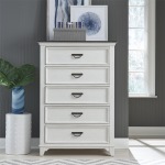 5 Drawer Chest, White/Charcoal