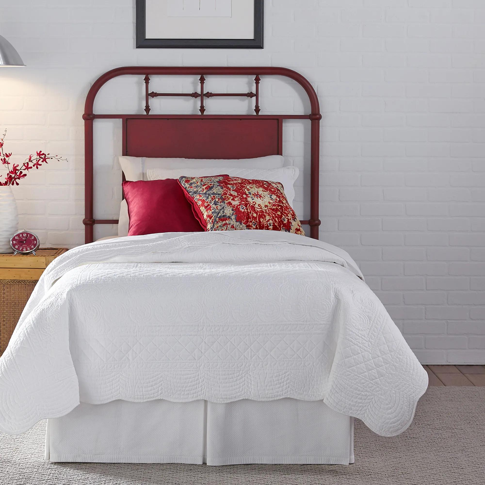 Vintage Series Twin Metal Headboard - Red - Image 3