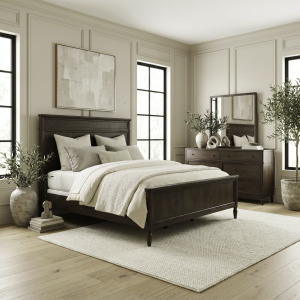 Wesley Hall King Panel Bed, Dresser & Mirror