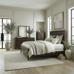 Wesley Hall King Panel Bed, Dresser & Mirror, Chest