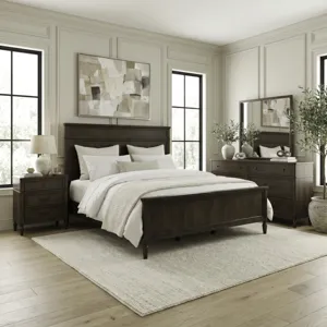 Wesley Hall Queen Panel Bed, Dresser & Mirror, Night Stand