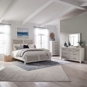 Backroads King California Sleigh Bed, Dresser & Mirror, Chest