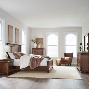 Rustic Traditions King Panel Bed, Dresser & Mirror, Chest, Night Stand