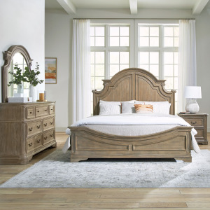 Magnolia Manor King California Panel Bed, Dresser & Mirror, Night Stand